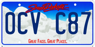 SD license plate 0CVC87