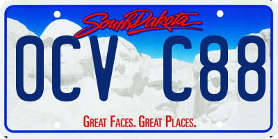 SD license plate 0CVC88