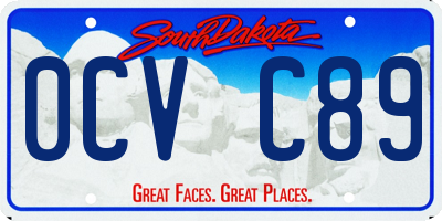 SD license plate 0CVC89