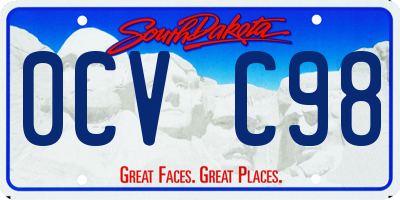 SD license plate 0CVC98