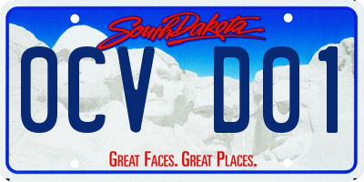 SD license plate 0CVD01