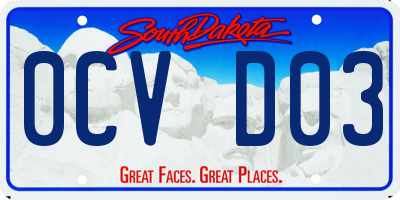 SD license plate 0CVD03