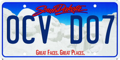 SD license plate 0CVD07