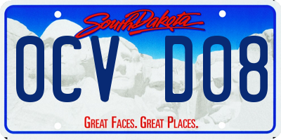 SD license plate 0CVD08