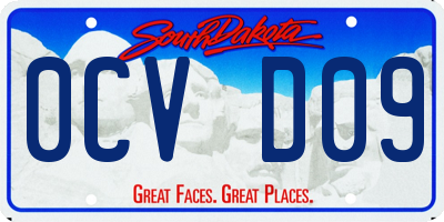SD license plate 0CVD09