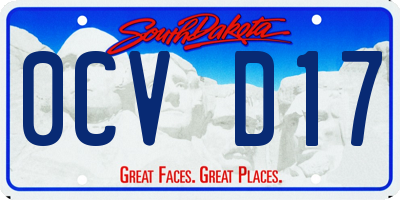 SD license plate 0CVD17