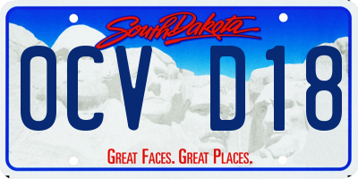 SD license plate 0CVD18