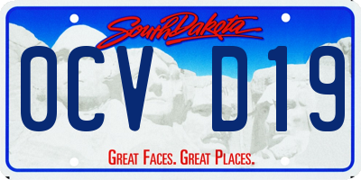 SD license plate 0CVD19