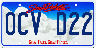 SD license plate 0CVD22