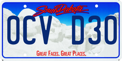 SD license plate 0CVD30