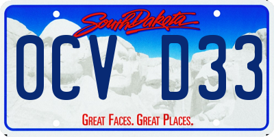 SD license plate 0CVD33