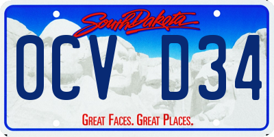 SD license plate 0CVD34