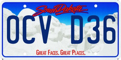 SD license plate 0CVD36