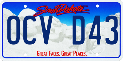 SD license plate 0CVD43