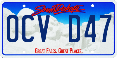 SD license plate 0CVD47