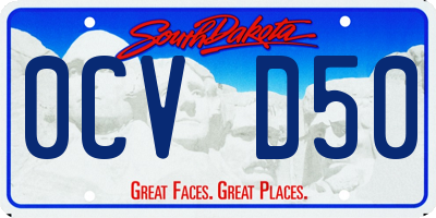 SD license plate 0CVD50