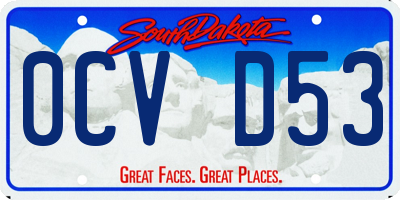 SD license plate 0CVD53