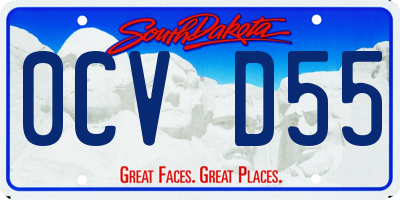 SD license plate 0CVD55