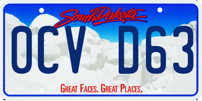 SD license plate 0CVD63