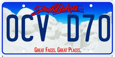 SD license plate 0CVD70