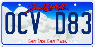 SD license plate 0CVD83