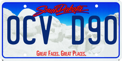 SD license plate 0CVD90