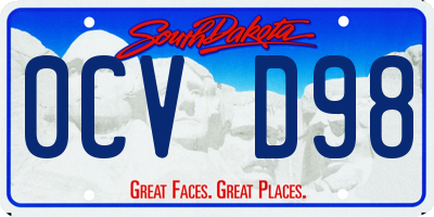 SD license plate 0CVD98
