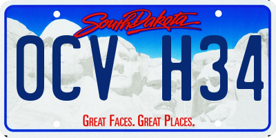 SD license plate 0CVH34