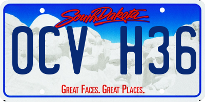 SD license plate 0CVH36
