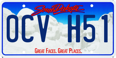 SD license plate 0CVH51