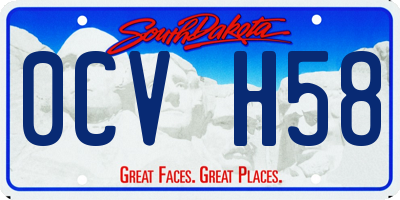 SD license plate 0CVH58