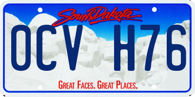 SD license plate 0CVH76