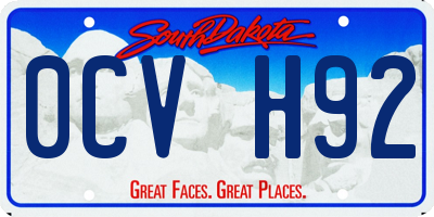 SD license plate 0CVH92