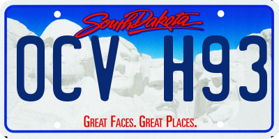 SD license plate 0CVH93