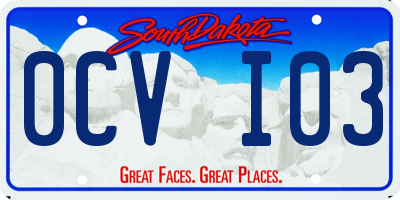 SD license plate 0CVI03