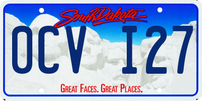 SD license plate 0CVI27