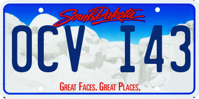SD license plate 0CVI43