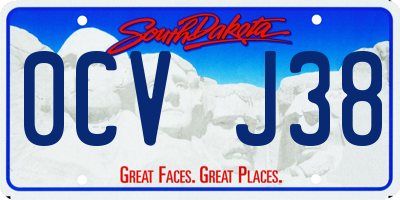 SD license plate 0CVJ38