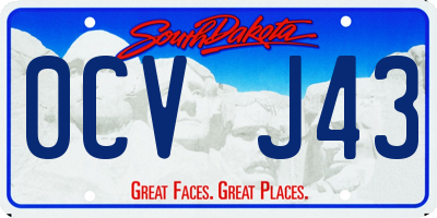 SD license plate 0CVJ43