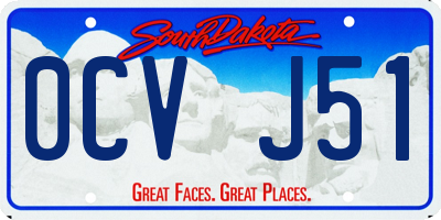 SD license plate 0CVJ51