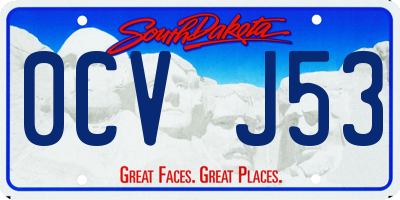 SD license plate 0CVJ53