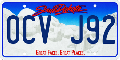 SD license plate 0CVJ92