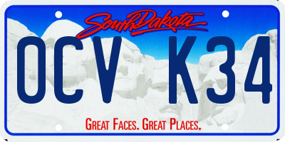 SD license plate 0CVK34