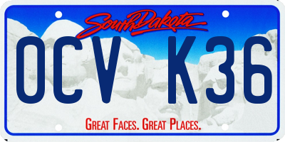 SD license plate 0CVK36
