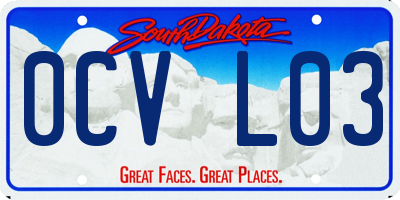 SD license plate 0CVL03