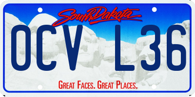 SD license plate 0CVL36