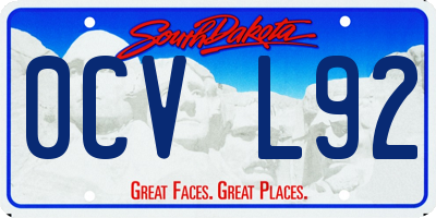 SD license plate 0CVL92