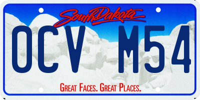 SD license plate 0CVM54