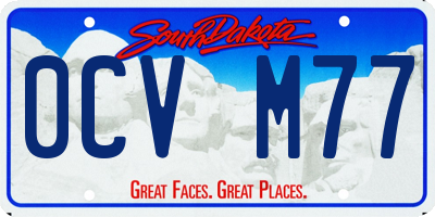 SD license plate 0CVM77
