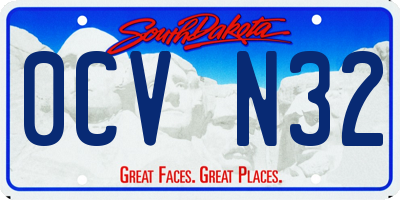 SD license plate 0CVN32